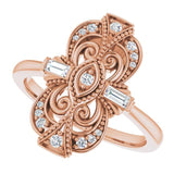 Diamond Vintage-Inspired Ring 1/6 ctw - Henry D Jewelry