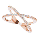 Diamond Criss Cross Ring 1/6 ctw - Henry D Jewelry