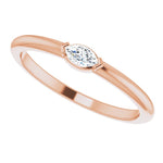 Marquise Diamond Ring 1/8 ctw - 14K Rose Gold