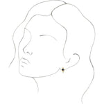 Blue Sapphire Geometric Hoop Earring - Henry D Jewelry