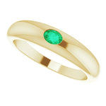 Emerald Petite Dome Ring