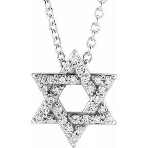 Star of David Diamond 1/8 ctw  Necklace 16-18" - Henry D Jewelry