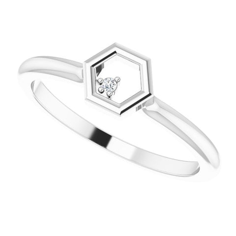 Diamond Honeycomb Stackable Ring .0075 ctw