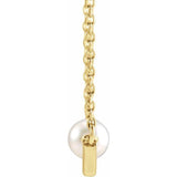 Akoya Pearl 4mm "V" Necklace 18" - Henry D Jewelry