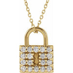Diamond Lock Necklace 1/2 ctw