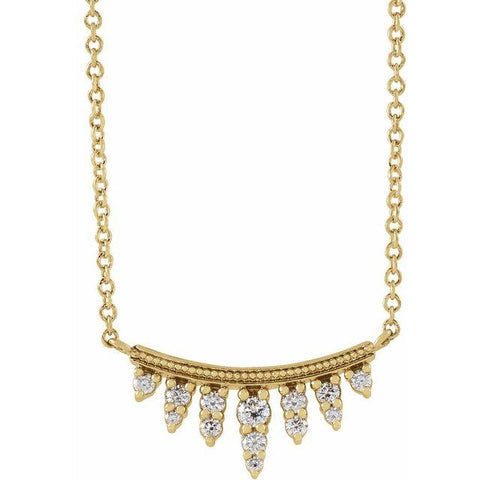 Diamond Bar 1/6 ctw  Necklace 18" - Henry D Jewelry