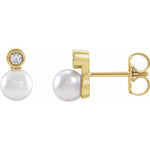 Akoya Pearl & Diamond Earrings  .06 ctw - Henry D