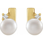 Akoya Pearl & Diamond Earrings .03 ctw - Henry D