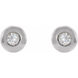 Petite Domed Bezel-Set Diamond Stud Earrings .03 ctw