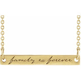 Family is Forever Engraved Bar Necklace