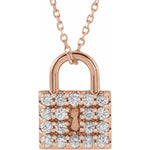 Diamond Lock Necklace 1/2 ctw