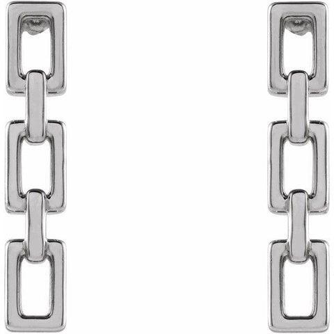 Chain Link Earrings - Sterling Silver - Henry D