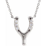 Petite Diamond Wishbone 1/10 ctw  Necklace 16" - Henry D Jewelry