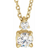 Lab-Grown Diamond Claw-Prong Solitaire Necklace 1/2 ctw