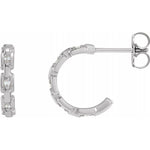 Diamond Chain Link Hoop Earrings .04 ctw