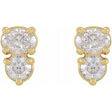 Two-Stone Diamond Earrings 1/2 ctw