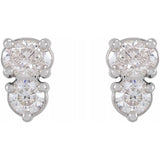 Two-Stone Diamond Earrings 1/2 ctw