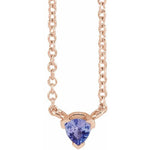 Tanzanite Trillion Necklace 16" - Henry D Jewelry