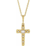 Diamond Cross Necklace 1/8 ctw
