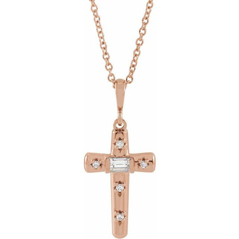 Diamond Cross Necklace 1/8 ctw