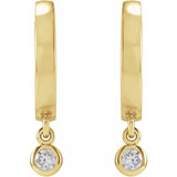 Diamond Hinged Hoop Earrings 1/5 ctw - 14K Yellow Gold
