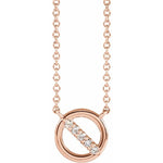 Diamond Circle Necklace .03 ctw - 14K Rose Gold