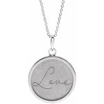 Love Engraved Disc Necklace