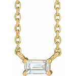 Baguette Diamond Solitaire Necklace 1/8 ctw - Henry D