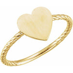 Be Posh® Heart Engravable Rope Ring - Henry D