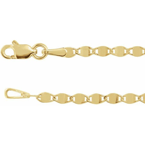 Mirror Link Chain Bracelet - 14K Yellow Gold