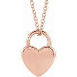 Heart Lock Engravable Necklace