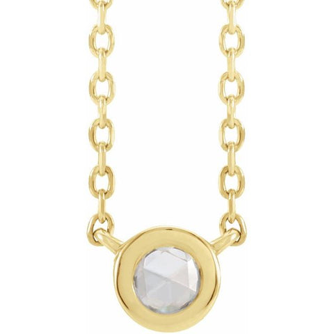 Rose Cut Diamond Bezel-Set Necklace 18"