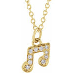 Petite Diamond Music Note Necklace .05 ctw