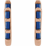 Sapphire Huggie Earring - 14K Rose Gold