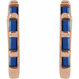 Sapphire Huggie Earring - 14K Rose Gold