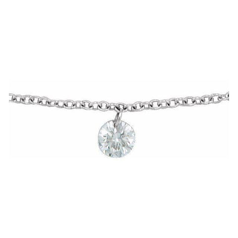 Drilled Diamond Solitaire Necklace 1/6 ctw - Henry D