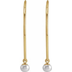 Freshwater Pearl Hoop Earrings - 14K Yellow Gold