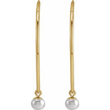 Freshwater Pearl Hoop Earrings - 14K Yellow Gold