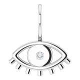 Diamond Evil Eye Charm Pendant .02 ctw