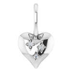 Diamond Heart Charm Pendant .01 ctw