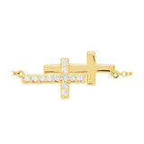 Double Sideways Cross Diamond Bracelet 1/5 ctw - 14K Yellow Gold