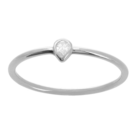 Pear Shape Diamond Ring 1/20 ctw