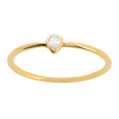 Pear Shape Diamond Ring 1/20 ctw