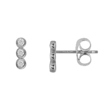 Petite Bezel-Set Diamond Stud Earrings 1/15 ctw