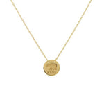 Petite Mama Bear Disc Necklace - 14K Yellow Gold