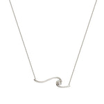 Wave Diamond Necklace .03 ctw - 14K White Gold