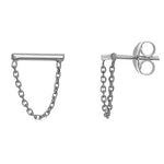 Petite Bar and Drape Chain Earrings