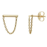 Petite Bar and Drape Chain Earrings
