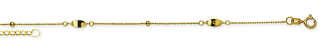 Micro Bead Twist Anklet - 14K Yellow Gold