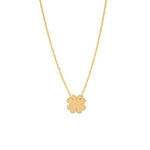 Petite Clover Cutout Necklace - 14K Yellow Gold